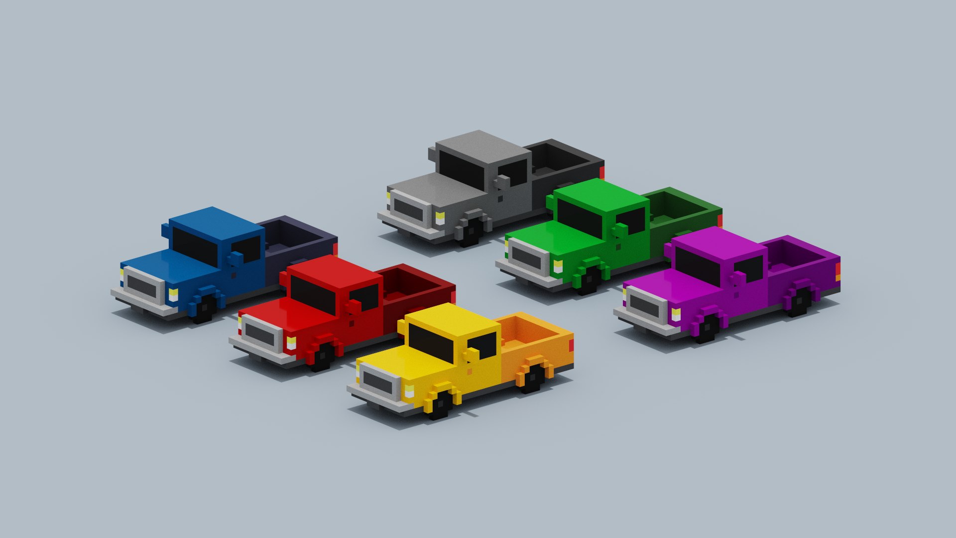 Voxel Pickup Truck Collection model https://p.turbosquid.com/ts-thumb/ih/RPod4H/GY/spin202208291745090003/png/1661786044/1920x1080/fit_q87/391cd4f86a7ecdfc321ef4cd0a780bd687759c2c/spin202208291745090003.jpg