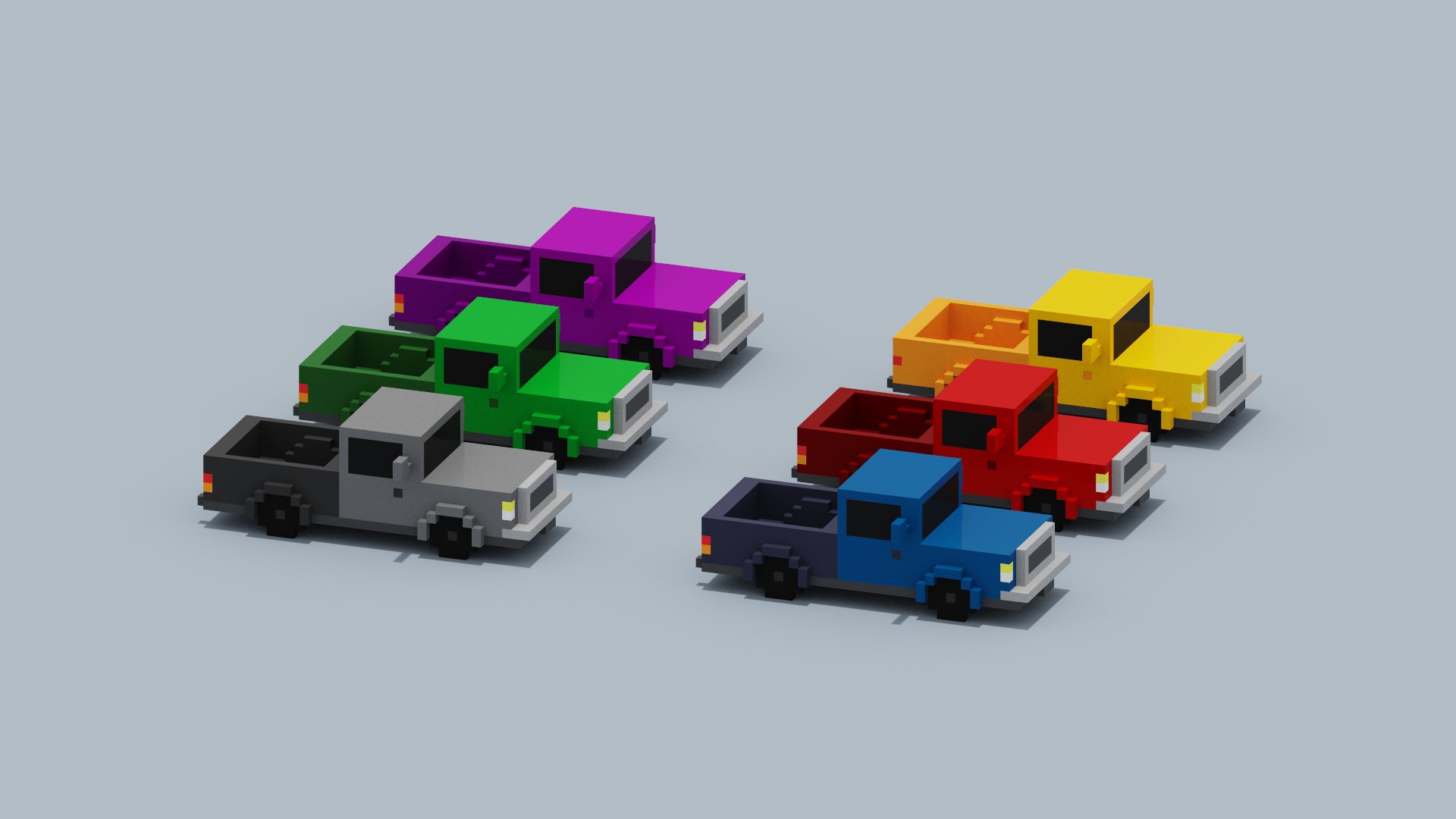 Voxel Pickup Truck Collection model https://p.turbosquid.com/ts-thumb/ih/RPod4H/M0/spin202208291745090011/png/1661786177/1920x1080/fit_q87/d3a26784be6a9abed37554201d34f32ab5a03eb5/spin202208291745090011.jpg