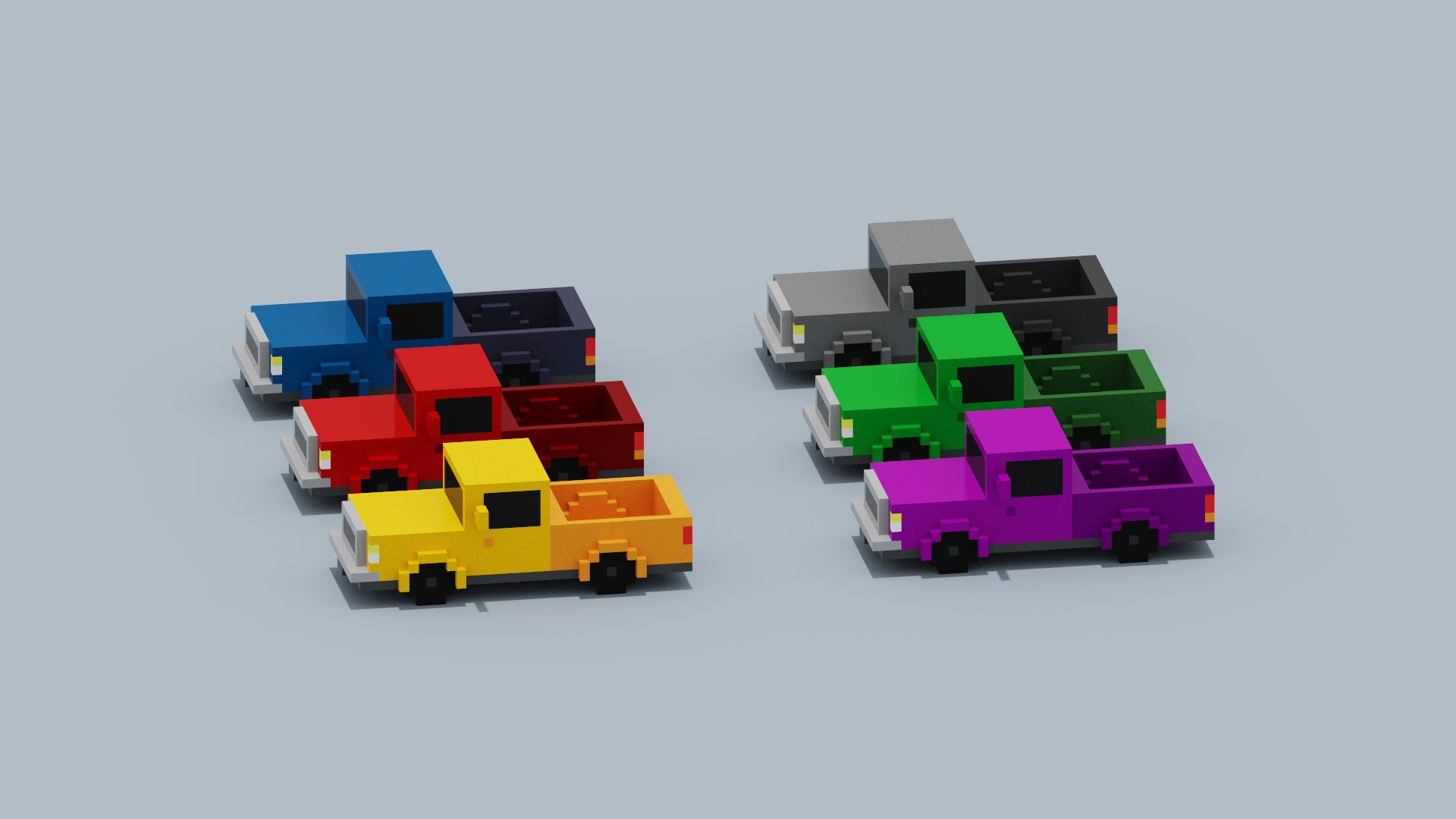 Voxel Pickup Truck Collection model https://p.turbosquid.com/ts-thumb/ih/RPod4H/Y1/spin202208291745090004/png/1661786053/1920x1080/fit_q87/d1a13e6cdabc74a1c355c110a7c36d474a1c2379/spin202208291745090004.jpg