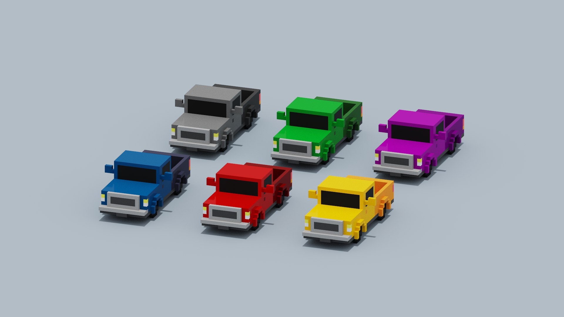 Voxel Pickup Truck Collection model https://p.turbosquid.com/ts-thumb/ih/RPod4H/oX/spin202208291745090002/png/1661786021/1920x1080/fit_q87/4d93bfab356ff2eefa6e3d87545a867d40da5970/spin202208291745090002.jpg