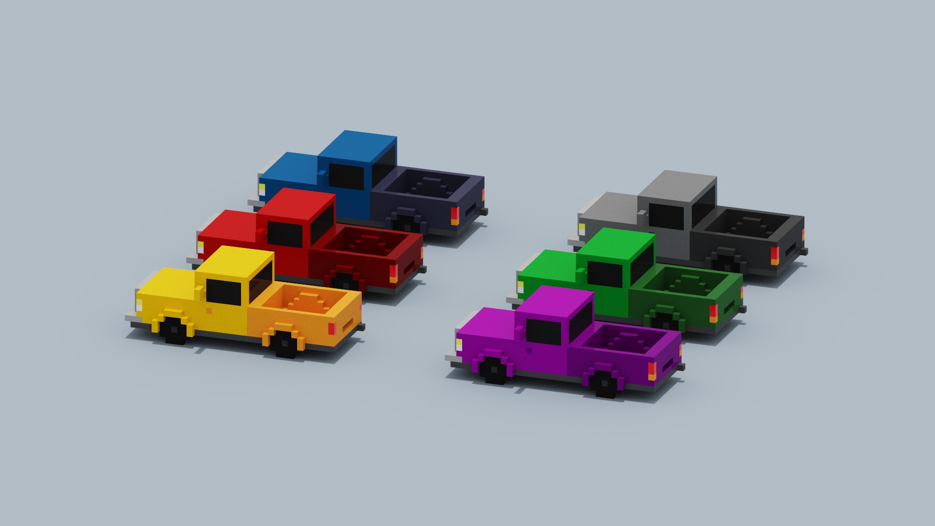 Voxel Pickup Truck Collection model https://p.turbosquid.com/ts-thumb/ih/RPod4H/pz/spin202208291745090005/png/1661786086/1920x1080/fit_q87/695f3d0eedf60db9119314aa0eb4fcdeac5bc9c3/spin202208291745090005.jpg
