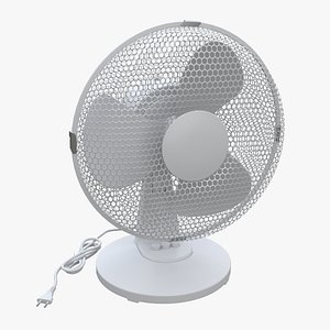 Table Fan White 3D