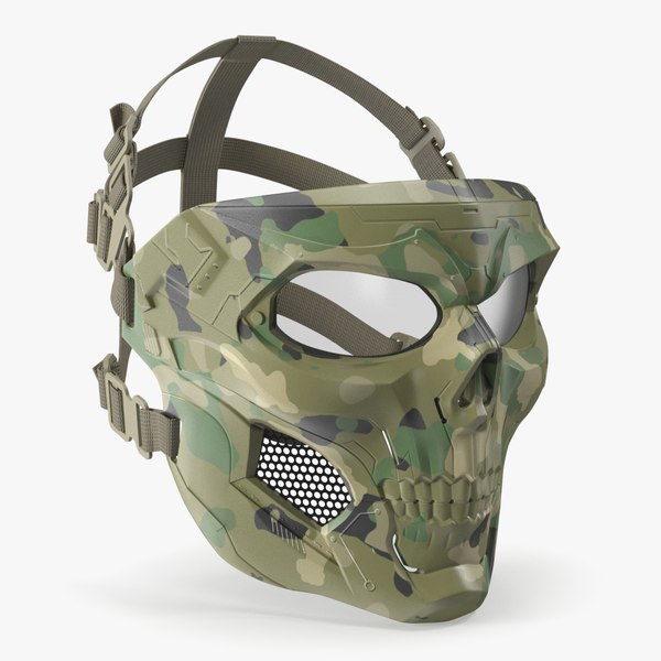 3D Tactical Mask Skull Camouflage model
