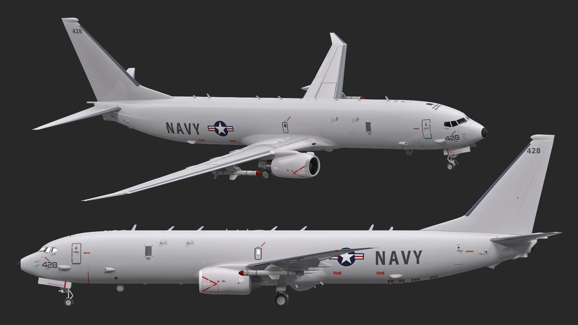 boeing p-8 poseidon military aircraft 3D https://p.turbosquid.com/ts-thumb/ih/YeUGY0/UfzUXu2F/boeingp8poseidonmilitaryaircraft3dmodel008/jpg/1583245355/1920x1080/fit_q87/48022f619a40a064ec24bbfb8b67732b82b8898b/boeingp8poseidonmilitaryaircraft3dmodel008.jpg