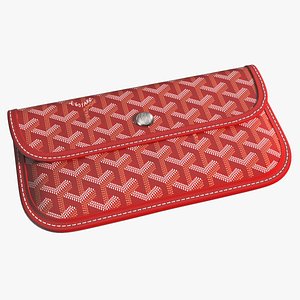 Goyard St Louis Pouch Carmine Red 3D model