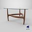 Triangular Coffee Table with Glass Top