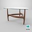 Triangular Coffee Table with Glass Top