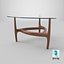 Triangular Coffee Table with Glass Top