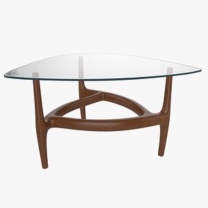 3D Triangular Coffee Table with Glass Top