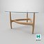 Triangular Coffee Table with Glass Top