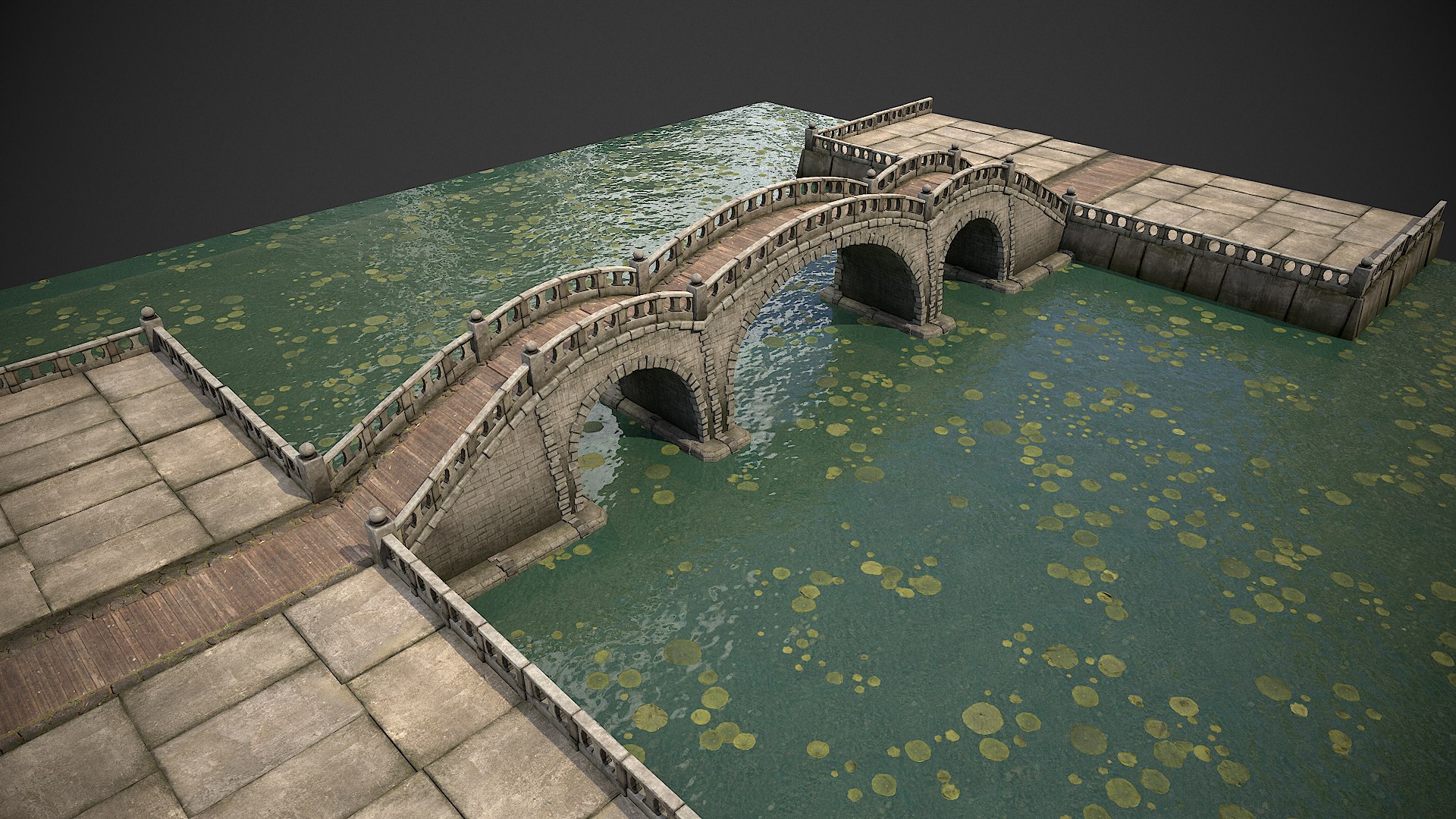 3D Stone Bridge With Embankment Model - TurboSquid 1815185