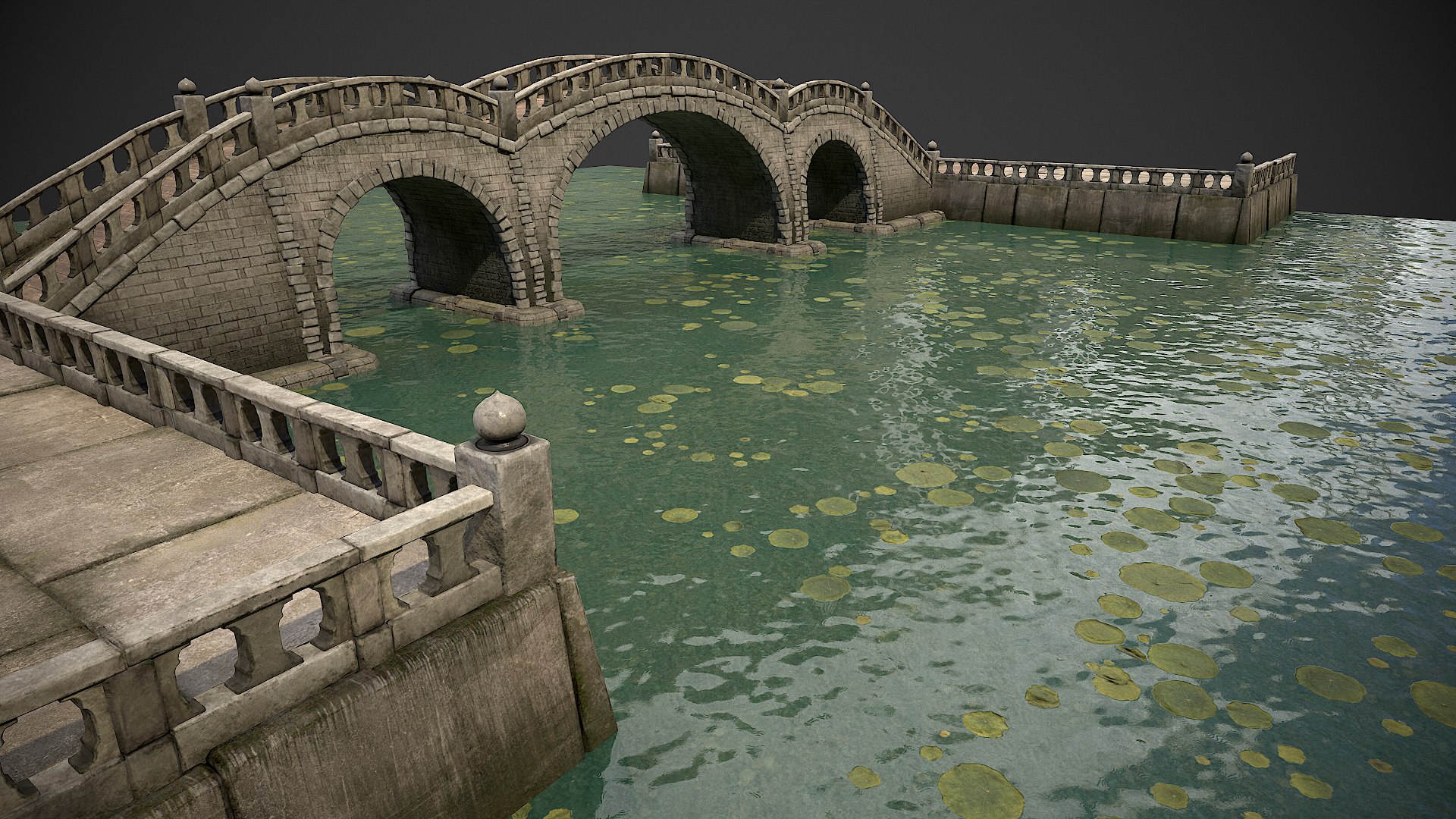 3D Stone Bridge With Embankment Model - TurboSquid 1815185