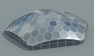 hexagon glass dome obj