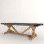 SALVAGED WOOD & CONCRETE X-BASE RECTANGULAR DINING TABLE