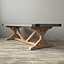 SALVAGED WOOD & CONCRETE X-BASE RECTANGULAR DINING TABLE