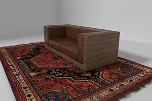The Simple Leather and Wooden Couch