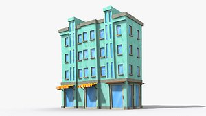 Cartoon Building x24 3D model