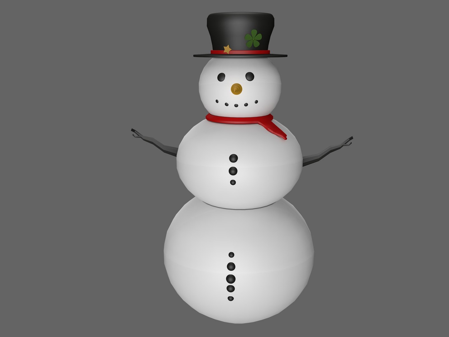 Snowman Low Poly Model - TurboSquid 2134558