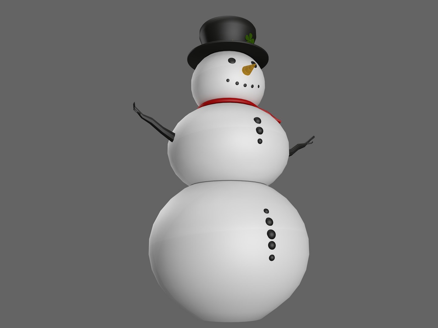 Snowman Low Poly Model - TurboSquid 2134558