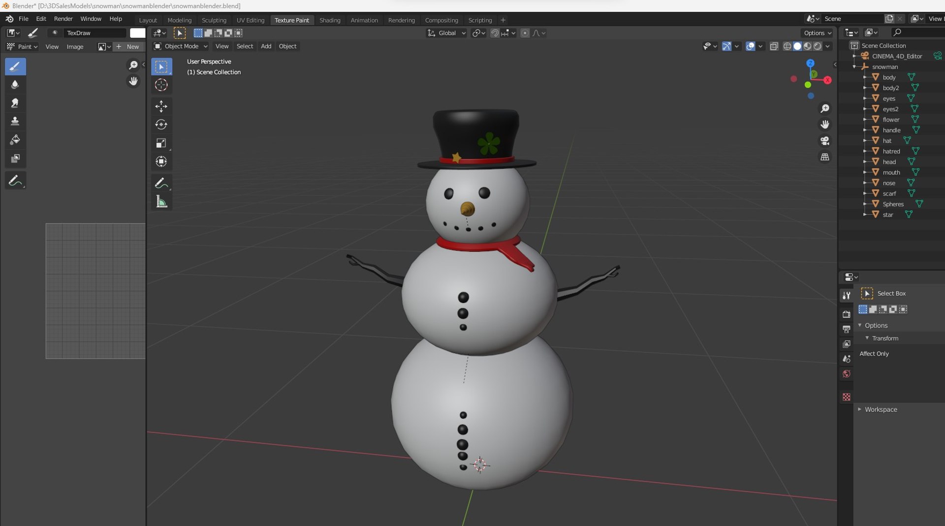 Snowman Low Poly Model - TurboSquid 2134558