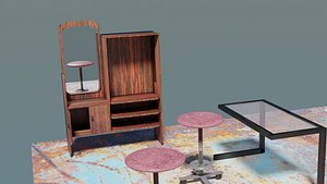 3D Kit  Table chair hallway model