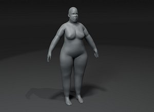 Female Body Fat Base Mesh 3D Model 20k Polygons 3D model