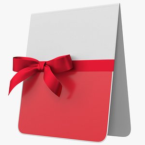 3D Postcard with Bow 7v PBR model