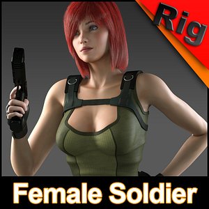 Female Soldier Rigged