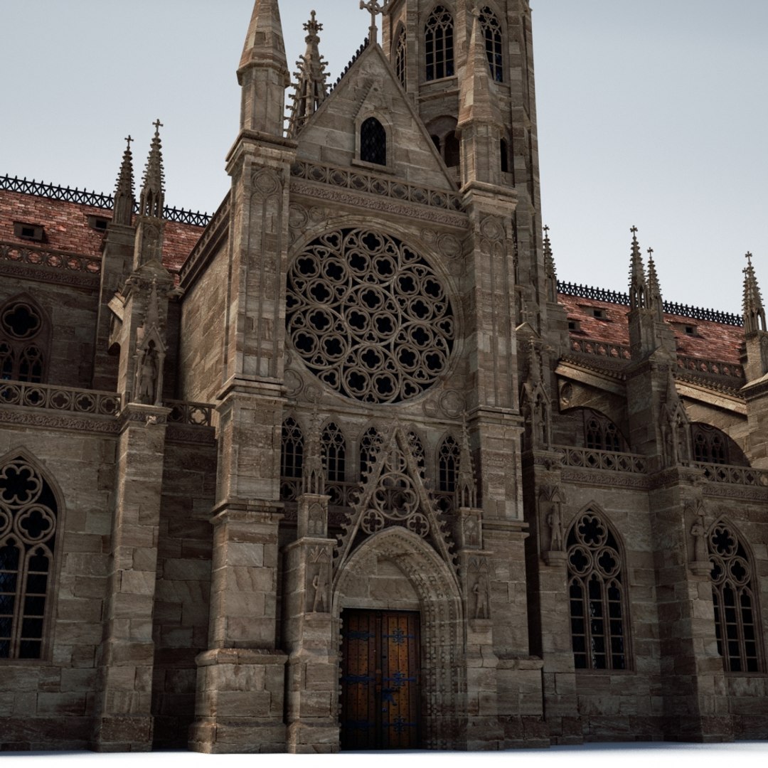3d Model Medieval Gothic Church image.