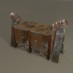 3D medieval shower outdoors model
