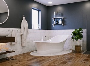 Modern 3d Bathroom Scene