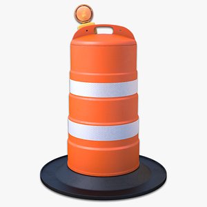 traffic drum light new 3d model