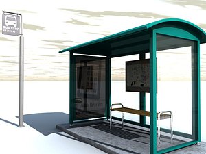 bus stop 3d model
