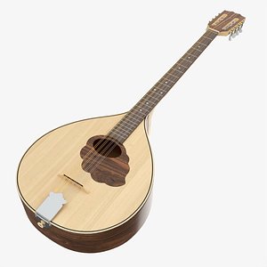 3D Irish Bouzouki string instrument model