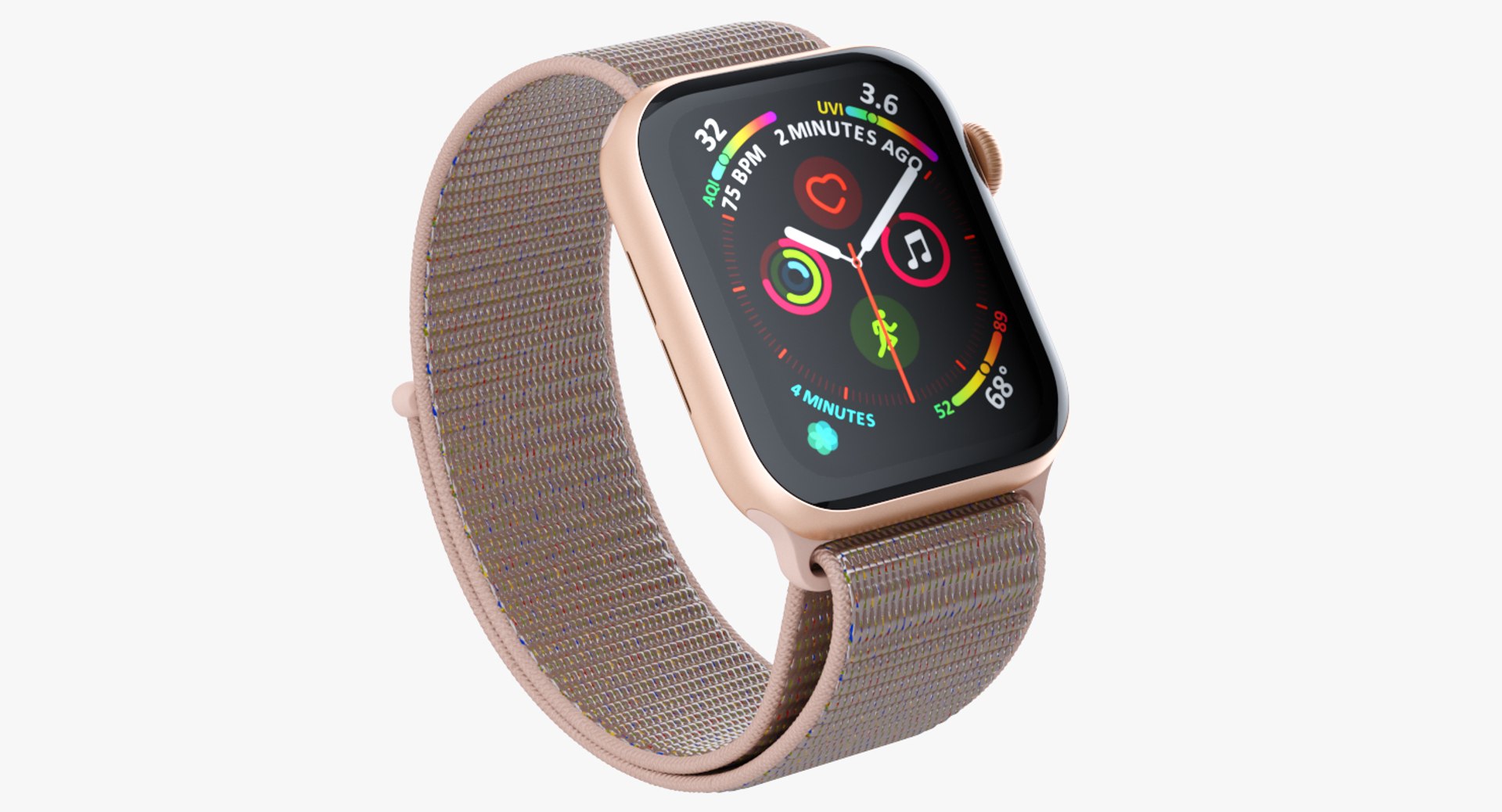 Apple Watch Series 4 Gold 3D model preview