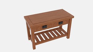 3D rustic storage table model