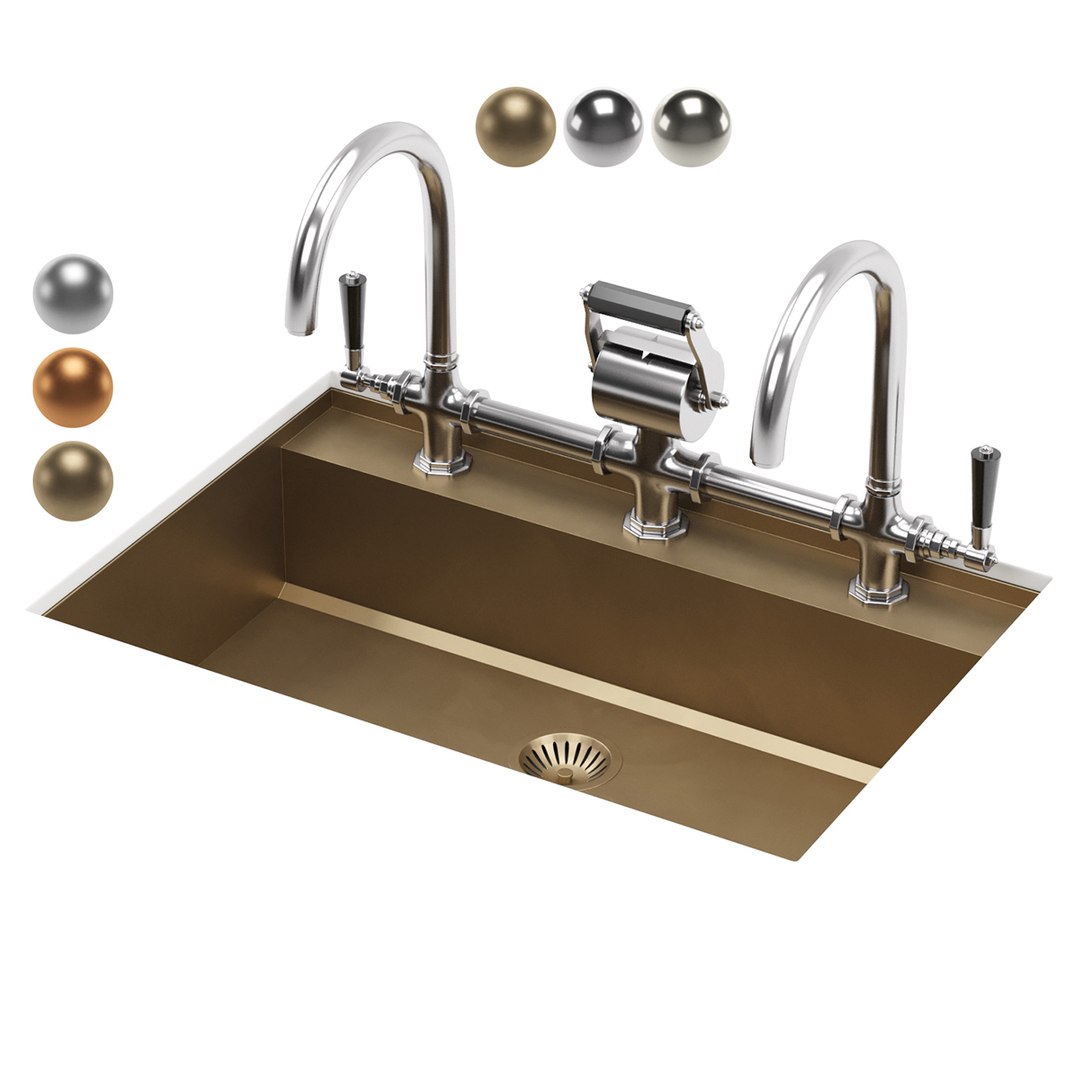 3D OFFICINE GULLO Undermounted Rectangular Sink With Step TurboSquid 2023182
