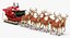 santa claus reindeer walking 3D model