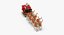 santa claus reindeer walking 3D model