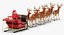 santa claus reindeer walking 3D model