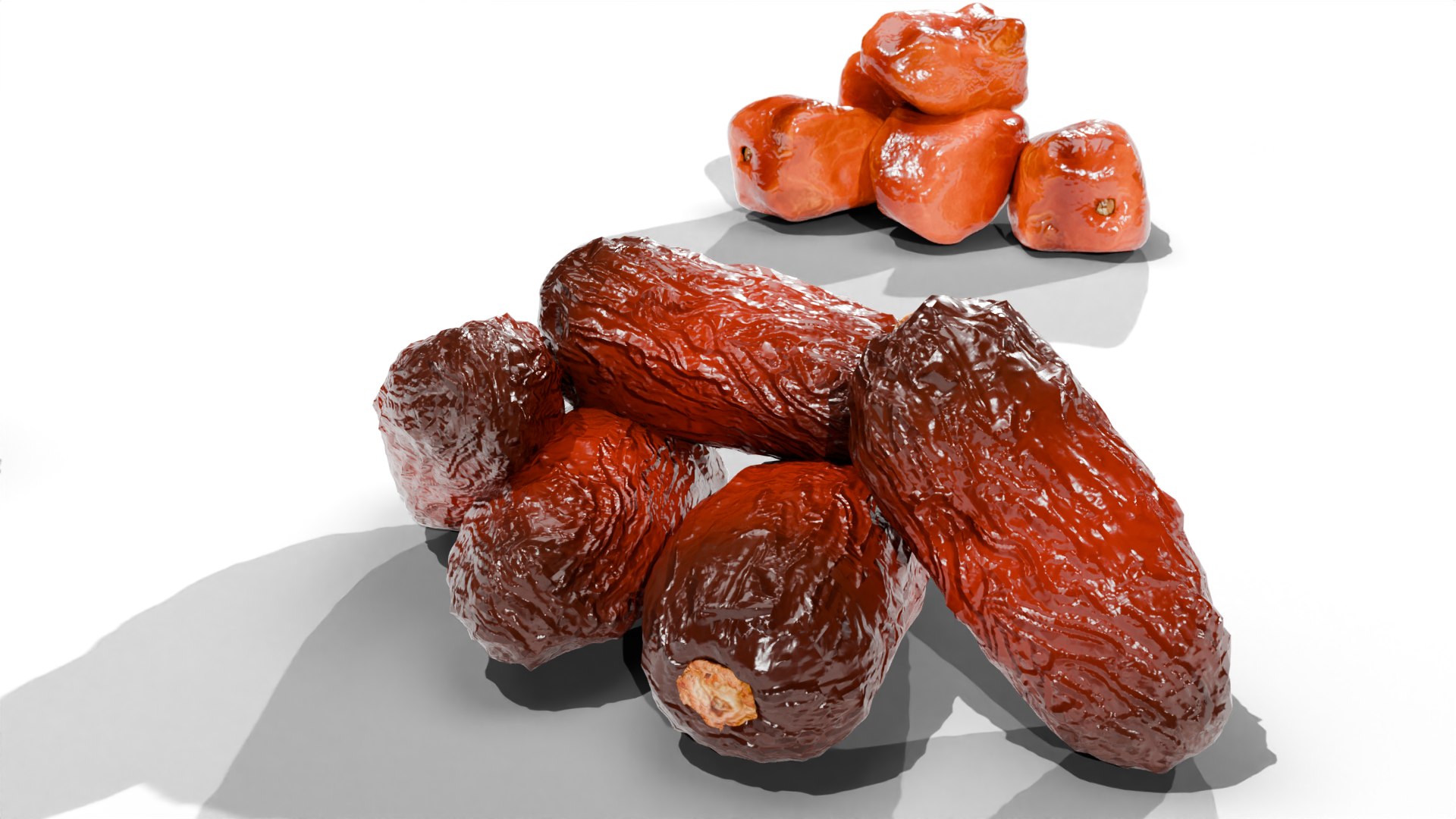3D Three Dates Types Ajwa Medjool Sukkari - TurboSquid 2204914
