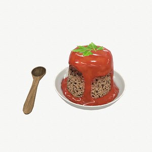Rice tube pudding 3D model