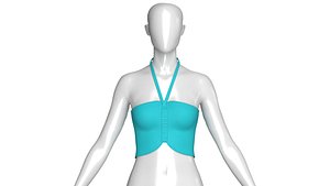 Girls Ruched Crop Top 3D model