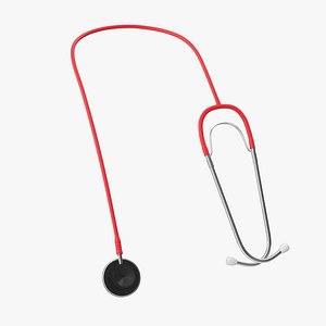 3D model stethoscope 2 red