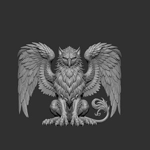 3D sculpture depicts a griffin or gryphon the legendary