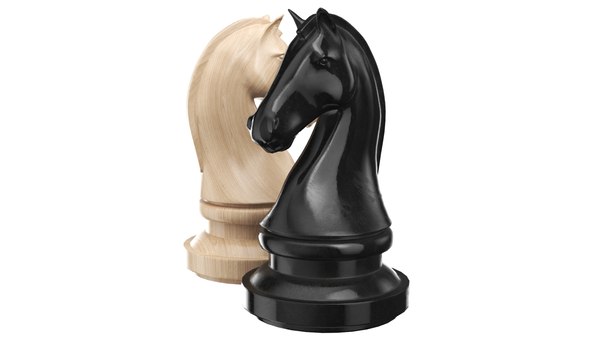 Ouro e prata Chess Knight (cavalo) figura no tabuleiro de xadrez [download]  - Designi