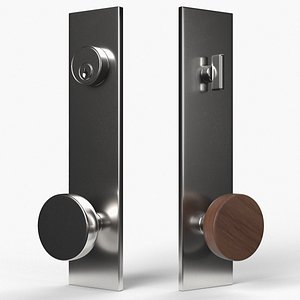 3D Tumalo Nickel with Walnut Knob Exterior Door Hardware