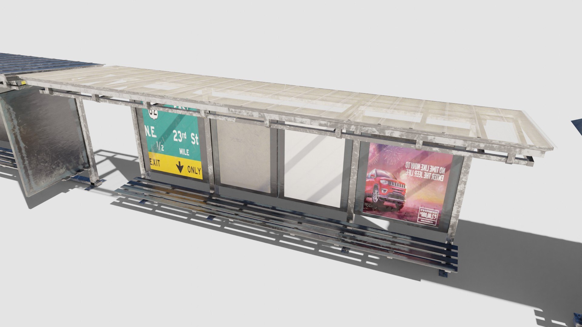 Well Made Bus Stop Shelters With 4k Textures 3D Model - TurboSquid 1914481