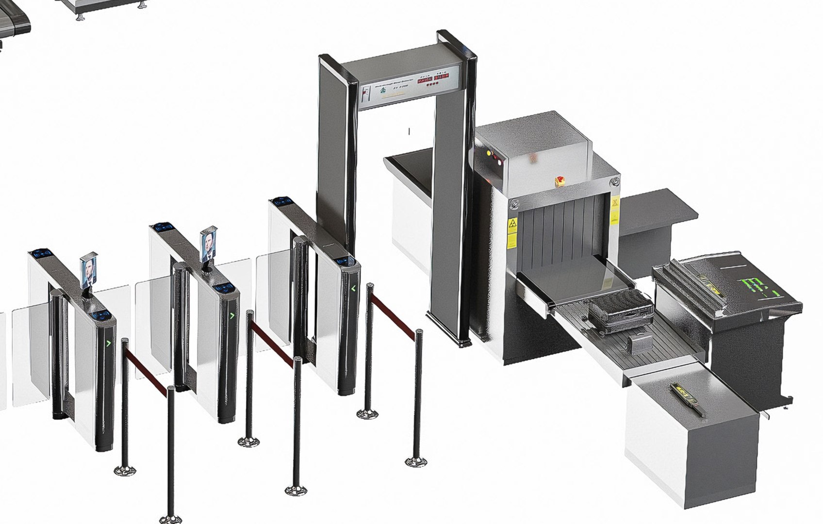 X Ray Machine Airport Security Checkpoint Baggage Scanner Luggage Door Frame Metal Detector model https://p.turbosquid.com/ts-thumb/ij/Z7CubX/JZ/23/jpg/1758613465/1920x1080/fit_q87/78274b3c1c727bba857aba01a6a17c17c3cec8cc/23.jpg