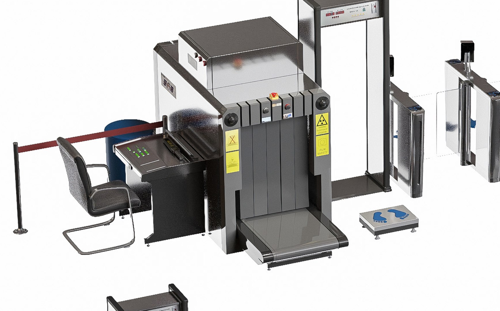 X Ray Machine Airport Security Checkpoint Baggage Scanner Luggage Door Frame Metal Detector model https://p.turbosquid.com/ts-thumb/ij/Z7CubX/ag/21/jpg/1758613872/1920x1080/fit_q87/3bdad6d5f99f2b848b48736c9dfd57c69bf239fb/21.jpg